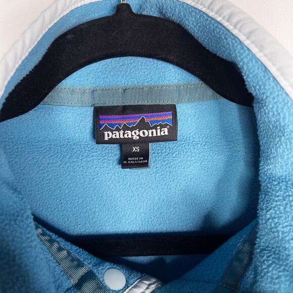 Patagonia Womens XSmall XS Mako Blue Micro D Fleece Snap T Pullover Sweatshirt - Picture 6 of 11